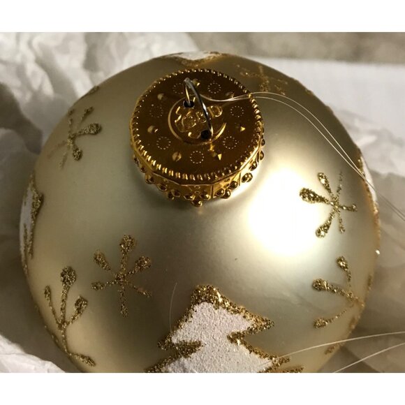 Bronners Ornament Christmas Wonderland Gold Glitter Trees Original Box - Picture 6 of 8